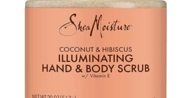 Exfoliante corporal para piel opaca, iluminador de coco e hibisco, cuidado de la piel sin crueldad animal